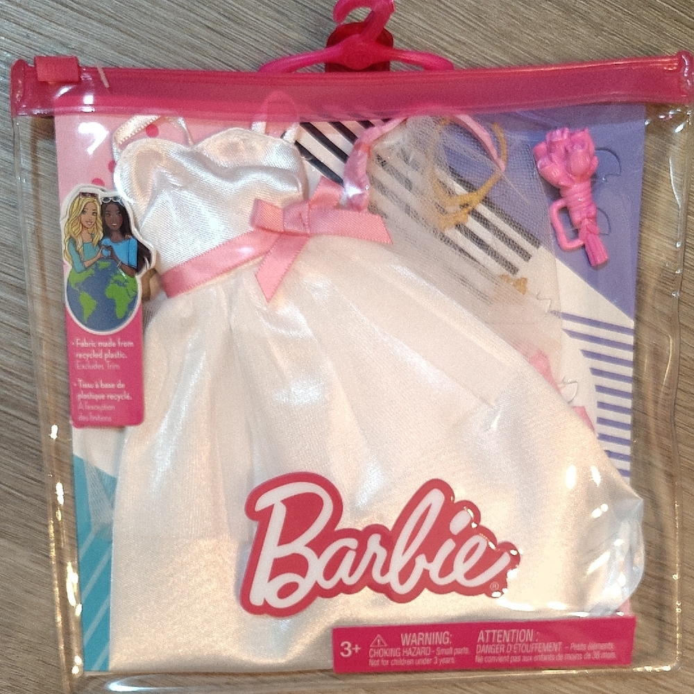 🆕7Pc Barbie NY Fashion Wear/Wedding Dress with Accessories